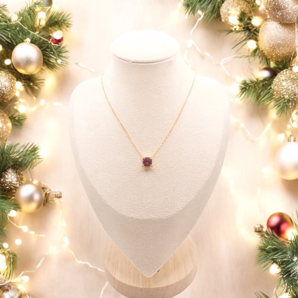 Garnet stone necklace (January birthstone)